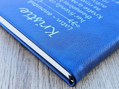 Leatherette Journal Personalized with Name Meaning - Lined Pages - comes in many colors including Blue - Journal for Women, Girls, Moms