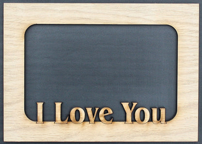 Valentine's Day I Love You Couples Custom Wood Picture Photo Mat Insert for 5x7 frame