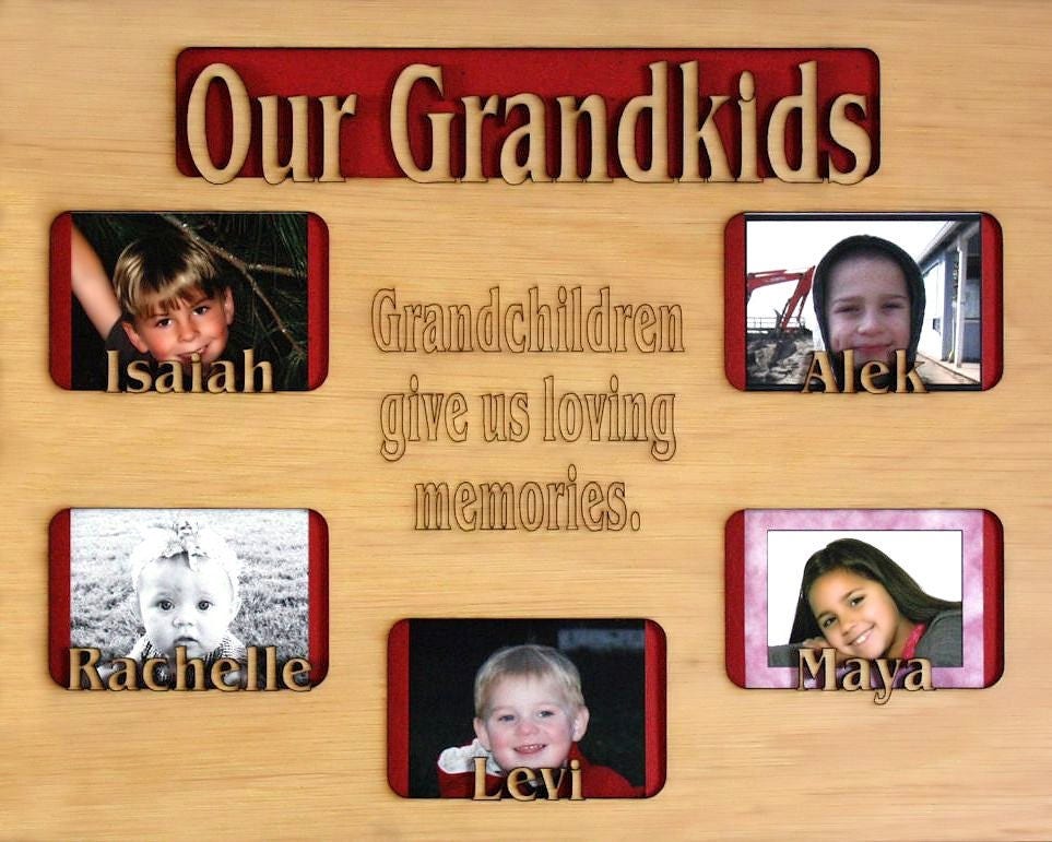 1 to 5 Grandkids Names Mat Insert (ONLY) for 11x14 Picture Frame - Gifts for Grandparents Grandchildren Personalized Customized