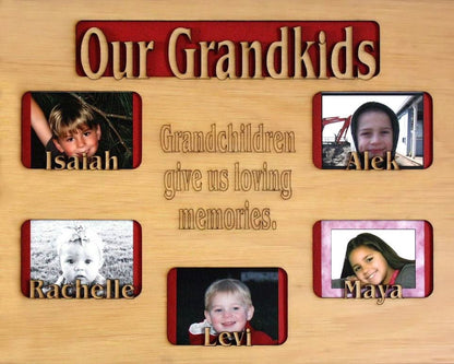 1 to 5 Grandkids Names Mat Insert (ONLY) for 11x14 Picture Frame - Gifts for Grandparents Grandchildren Personalized Customized