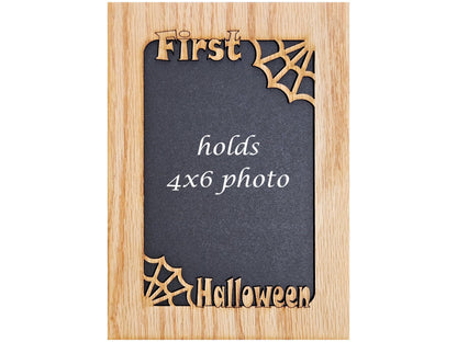 5x7 First Halloween Picture Frame for 4x6 Photo - Halloween Home Decoration - Spider Web - Cobweb - Halloween Gift for New Mother -landscape