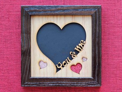 5x5 XOXO Picture Frame for 4x4 photo - Heart Shaped Love Frames - Valentines Day Gift - Anniversary Gift - Wedding Gift - Best Friend Gift