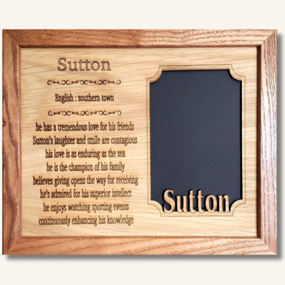 8x10 Name Meaning Picture Frame - holds 4x6 or 5x7 photo - First Name Meaning - Personalized Baby Name Meaning - Custom