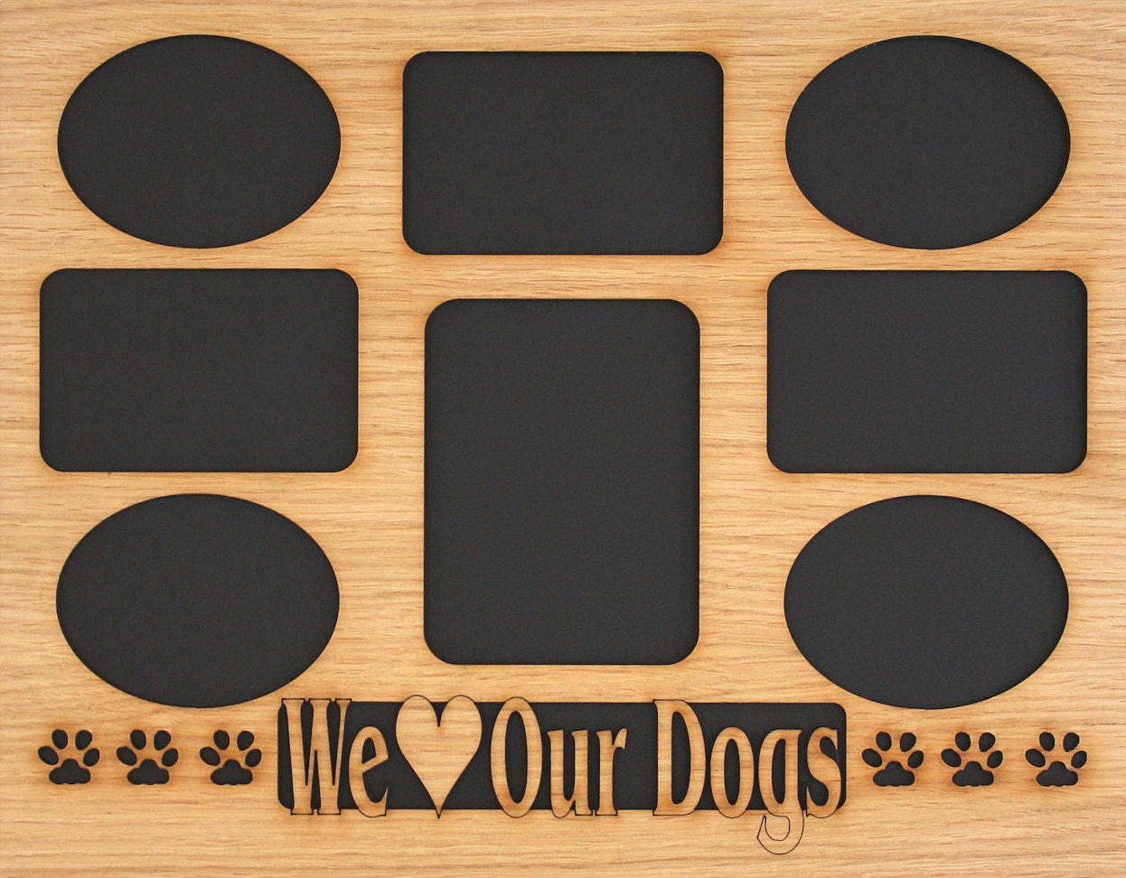 11x14 Dog Picture Frame Collage Mat Insert with Frame Options - Dog Paws - Dog Photo Frame - Pet Gift - Use for Pet Memorial - Pet Frame