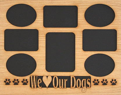 11x14 Dog Picture Frame Collage Mat Insert with Frame Options - Dog Paws - Dog Photo Frame - Pet Gift - Use for Pet Memorial - Pet Frame