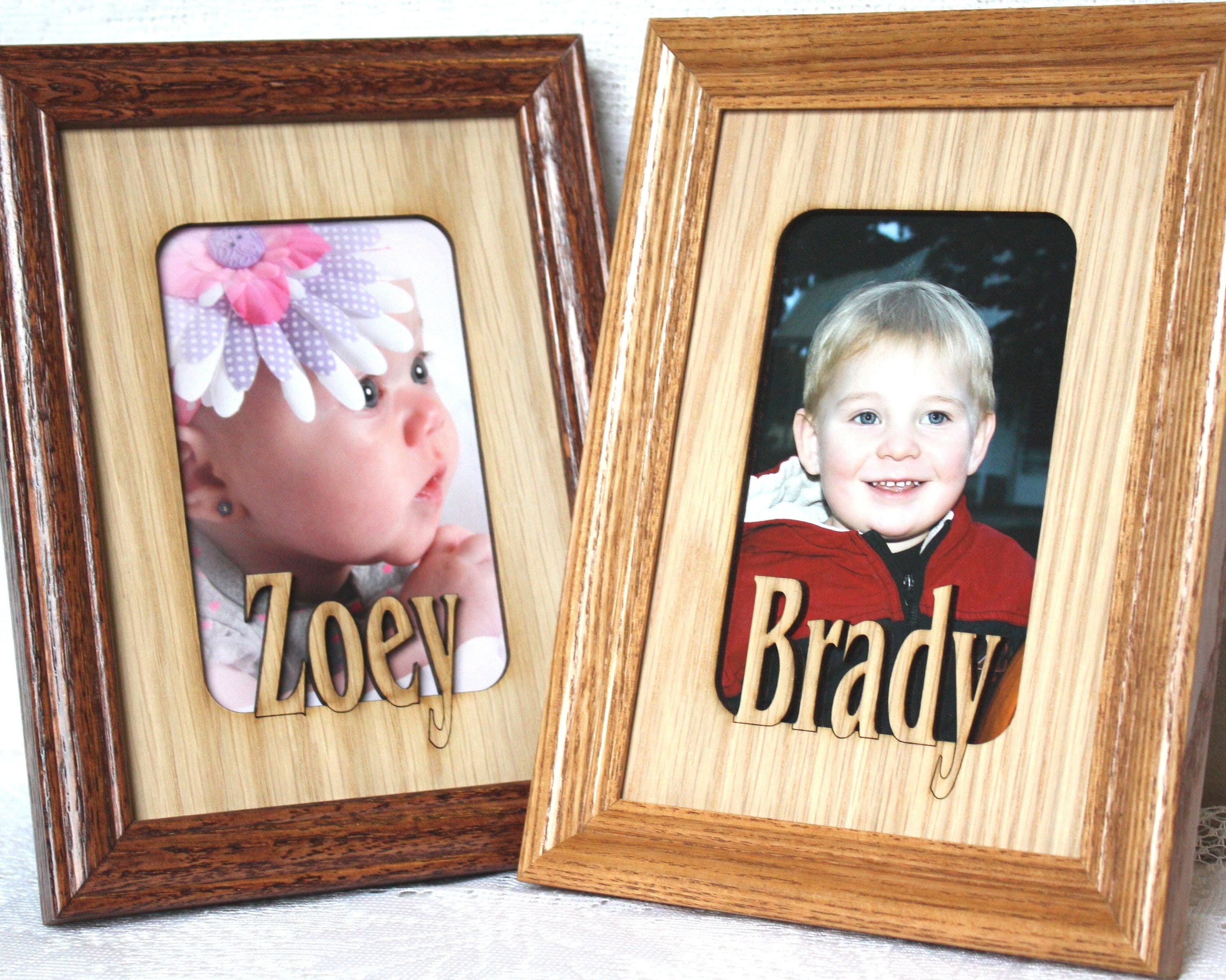 Personalized Name Frame 5x7 | Custom Picture Frame with Engraved Mat ...