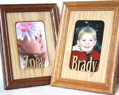 Personalized Name Frame 5x7 | Custom Picture Frame with Engraved Mat | Mother’s Day Gift | Father’s Day Gift | Frame Their Love by Name