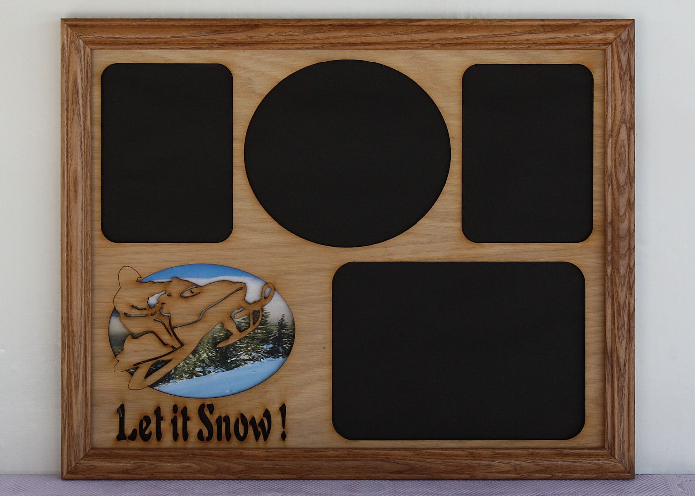 11x14 Let it Snow - Snowmobile Wood Photo-Picture Mat Collage Insert