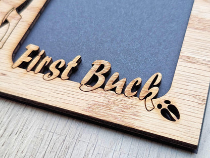 5x7 First Buck Deer Hunting Picture Frame - Wildlife - Gift for Hunter - Gift for Dad - Gift for Mom