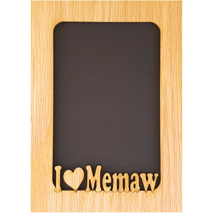 5x7 I Love Memaw Picture Frame | Memaw Gift | Wood Photo Frame