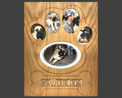11x14 Dog Picture Frame Collage Mat Insert for Frame - Dog Paw - Dog Photo Frame - Pet Gift - Use for Pet Memorial - Custom Picture Frame