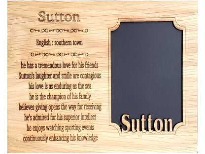 8x10 Name Meaning Picture Frame - holds 4x6 or 5x7 photo - First Name Meaning - Personalized Baby Name Meaning - Custom