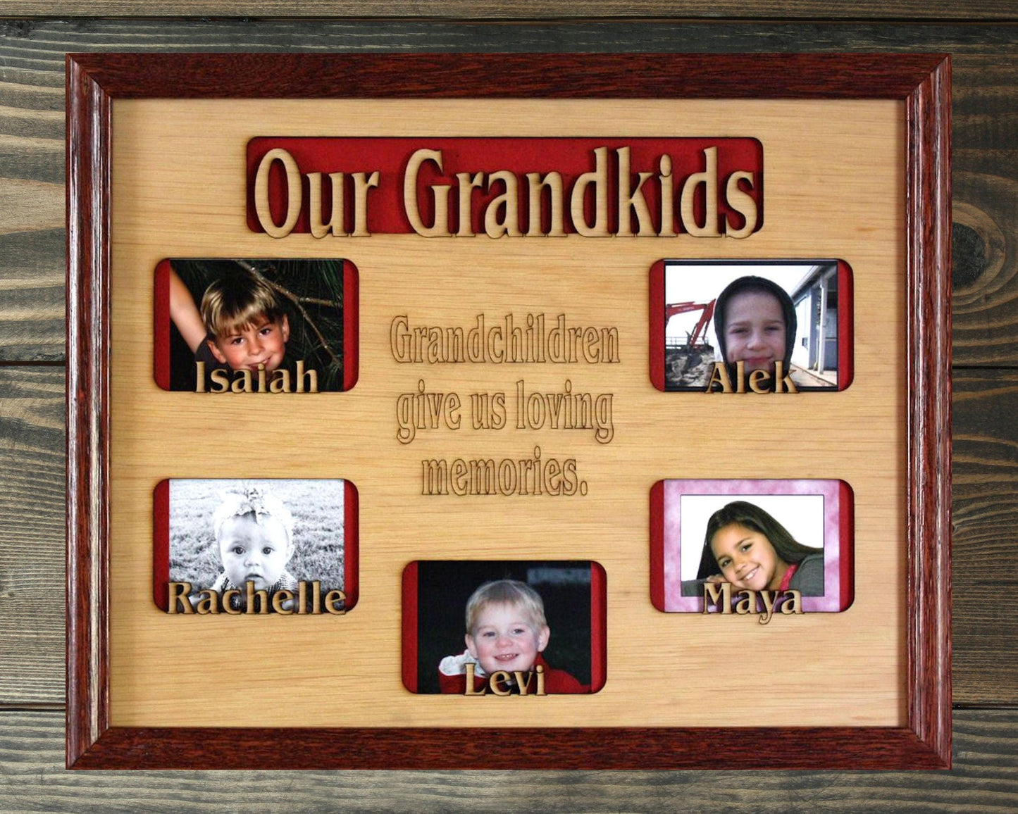 6 to 8 Grandkids Names Mat Insert (ONLY) for 11x14 Picture Frame - Gifts for Great Grandparents Grandchildren Personalized Customized