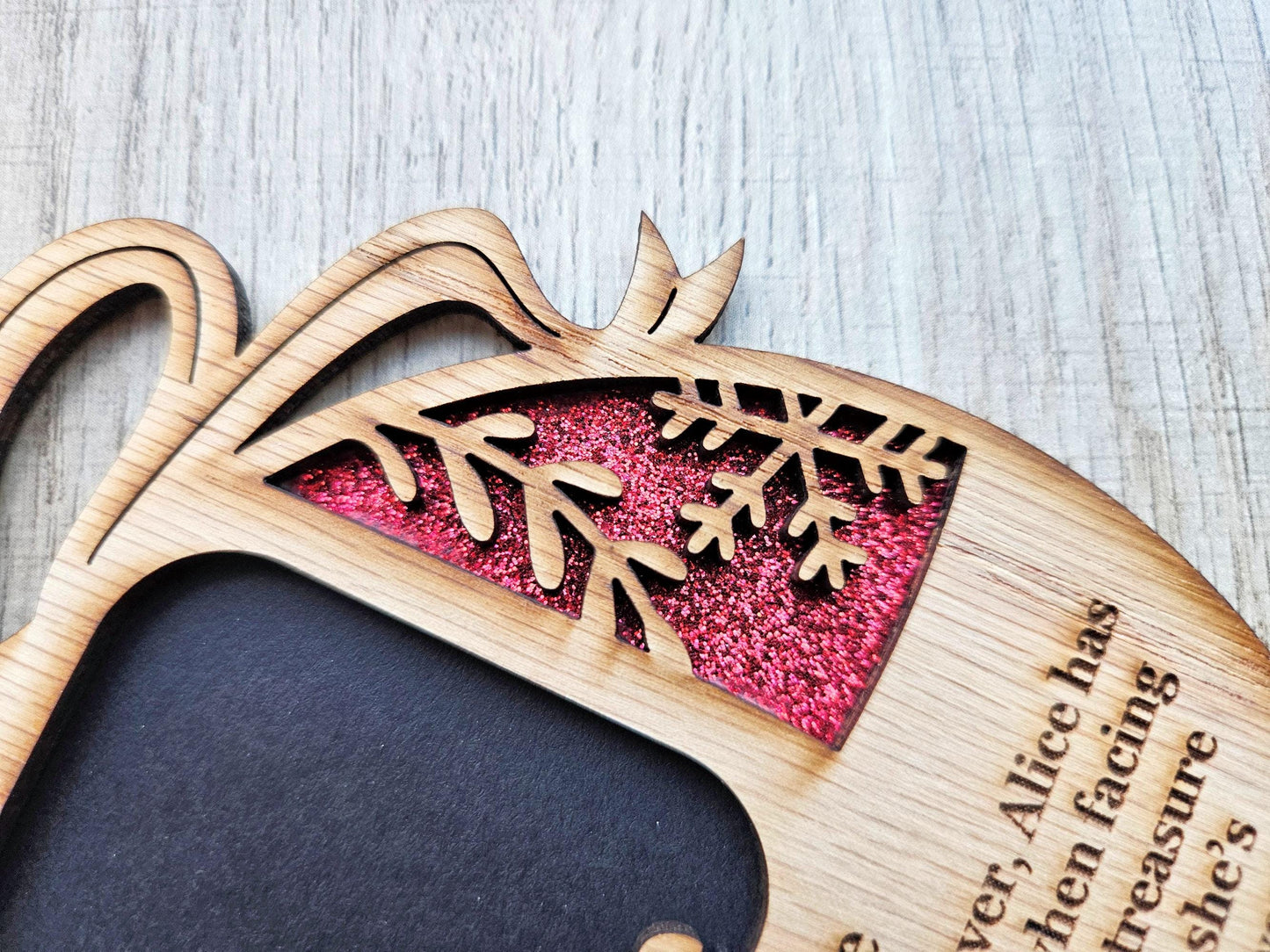 5" Personalized Name Meaning Christmas Ornament Picture Frame | 2x2 photo opening | Custom Frame Gift for Parents & Grandparents | Keepsake | Red