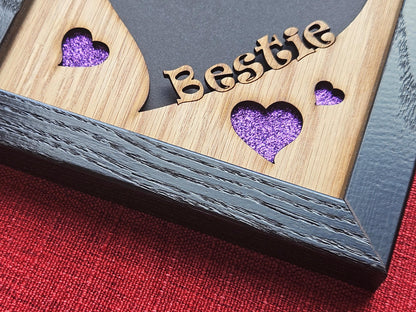 5x5 You & Me Picture Frame for 4x4 photo - Heart Shaped Love Frames - Valentines Day Gift - Anniversary Gift - Wedding Gift - Best Friends