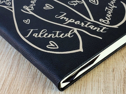 I Am Enough Leatherette Journal - Motivational - lined paper - Successful Strong Kind Brave Pretty Good Talented Important Beautiful