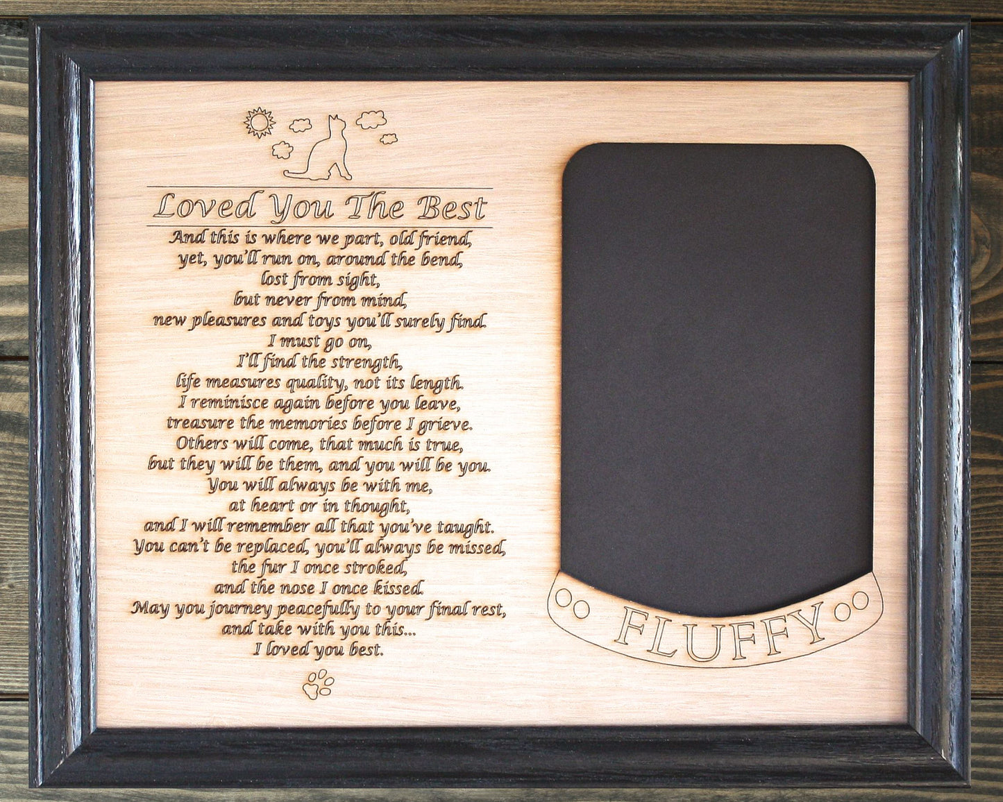 8x10 Pet Memorial Insert ONLY for Picture Frame Dog Memorial Frame Cat Memorial Frame Pet Memorial Gifts Picture Frames Horse Memorial