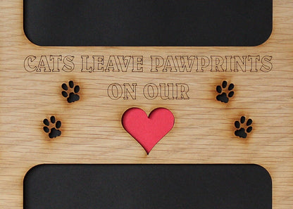 11x14 Cats Leave Pawprints On Our Heart Wood Photo-Picture Mat Collage Insert