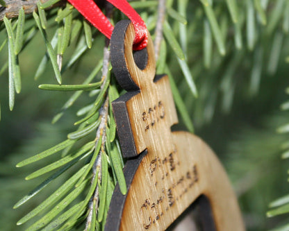 3" Baby’s First Christmas Ornament Photo Frame | Personalized Name & Year Keepsake | Custom Wooden Holiday Gift | Reindeer