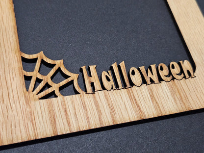 5x7 First Halloween Picture Frame for 4x6 Photo - Halloween Home Decoration - Spider Web - Cobweb - Halloween Gift for New Mother -landscape