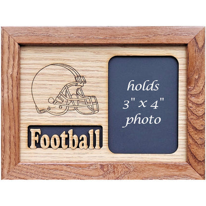 5x7 Football with Helmet Picture Frame - Holds 3x4 inch photo - High School Football - Gift for Dad - Gift for Mom - Football Mom
