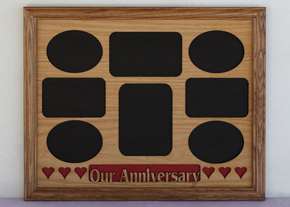 11x14 Our Anniversary with Hearts Wood Photo-Picture Mat Collage Insert