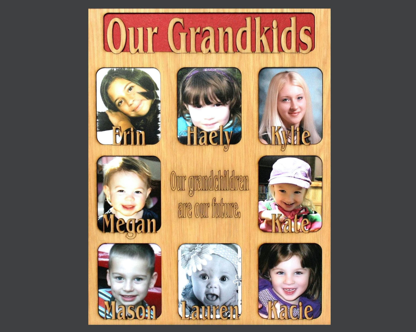 9 to 12 Grandkids Names Mat Insert (ONLY) for 11x14 Picture Frame - Gifts for Great Grandparents Grandchildren Personalized Customized