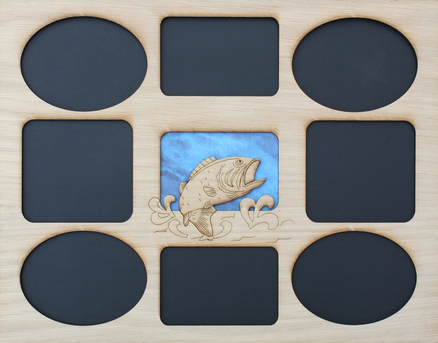 11x14 Bass Fishing Picture Frame Collage Mat Insert - Fishing Gifts - Gift for Fisherman - Fisherman Gifts - Gifts for Dad - FRAME NOT INCL.