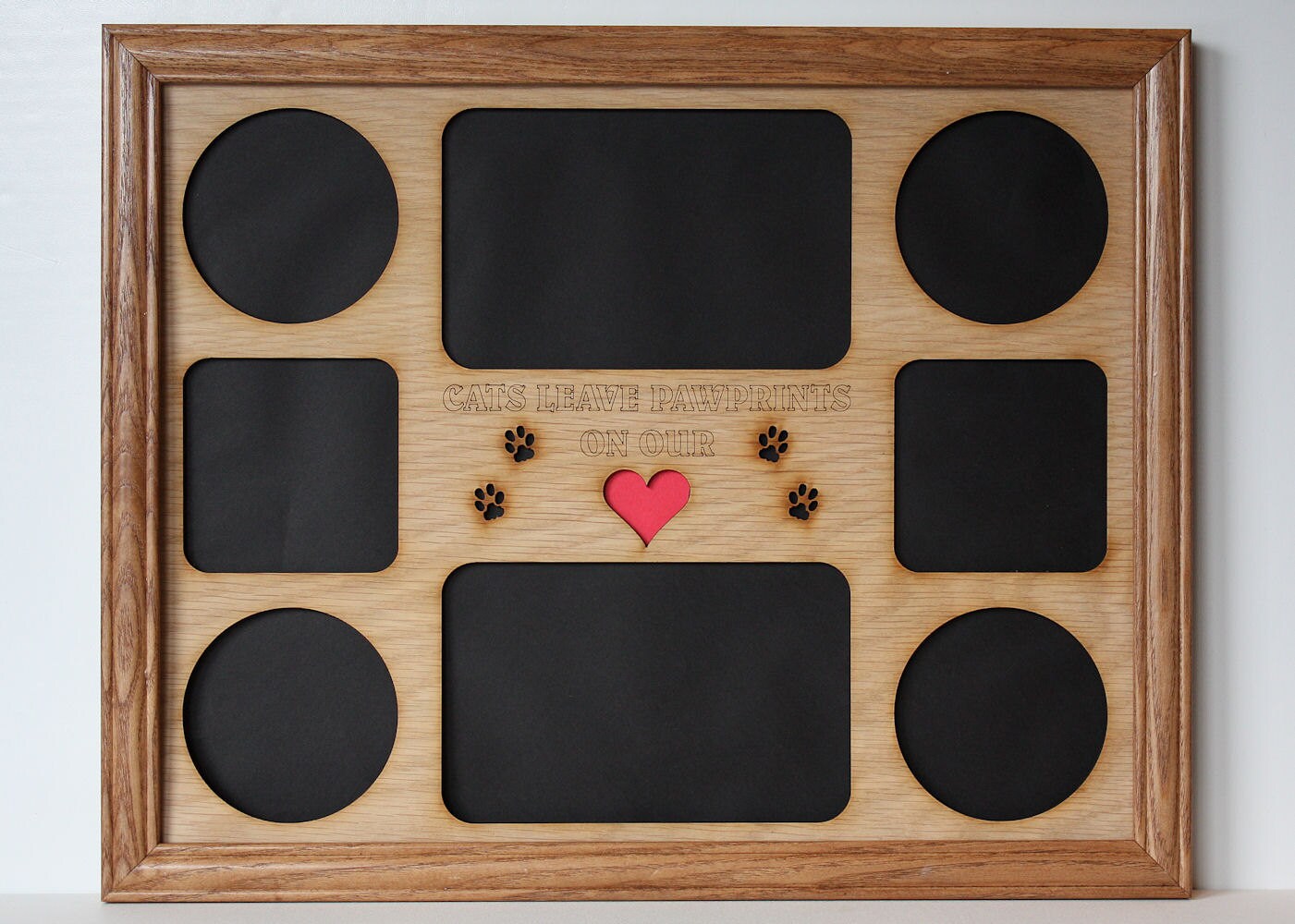 11x14 Cats Leave Pawprints On Our Heart Wood Photo-Picture Mat Collage Insert