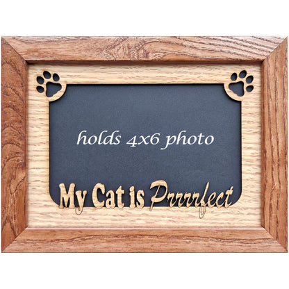 5x7 My Cat is Purrrrfect Picture Frame - Holds 4x6 photo - Gift for cat lover - Crazy Cat Lady - Feline Gift