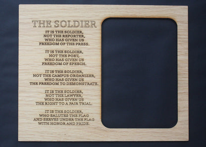 8x10 The Soldier Poem Army Custom Wood Picture Mat Insert for Frame