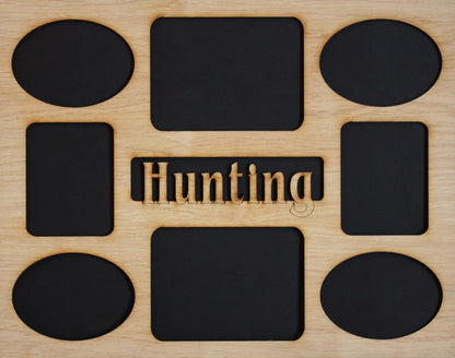 11x14 Hunting Wood Mat Collage insert for Frame - Deer Elk Bear Moose Mountain Lion Turkey Duck and More