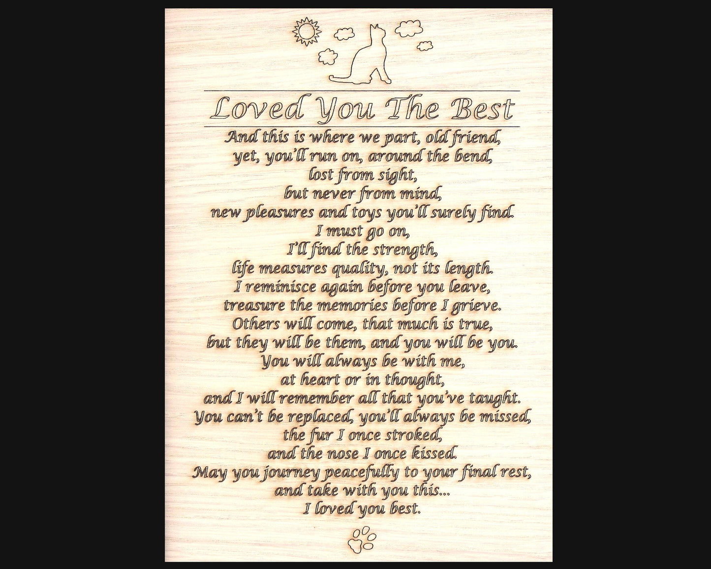 8x10 Pet Memorial Insert ONLY for Picture Frame Dog Memorial Frame Cat Memorial Frame Pet Memorial Gifts Picture Frames Horse Memorial