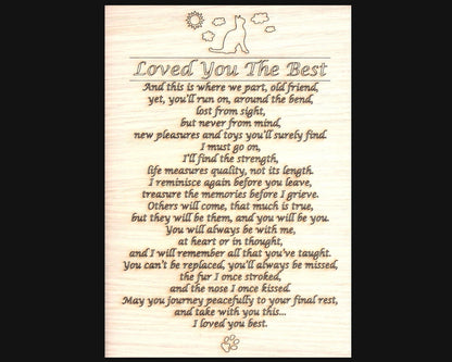 8x10 Pet Memorial Insert ONLY for Picture Frame Dog Memorial Frame Cat Memorial Frame Pet Memorial Gifts Picture Frames Horse Memorial