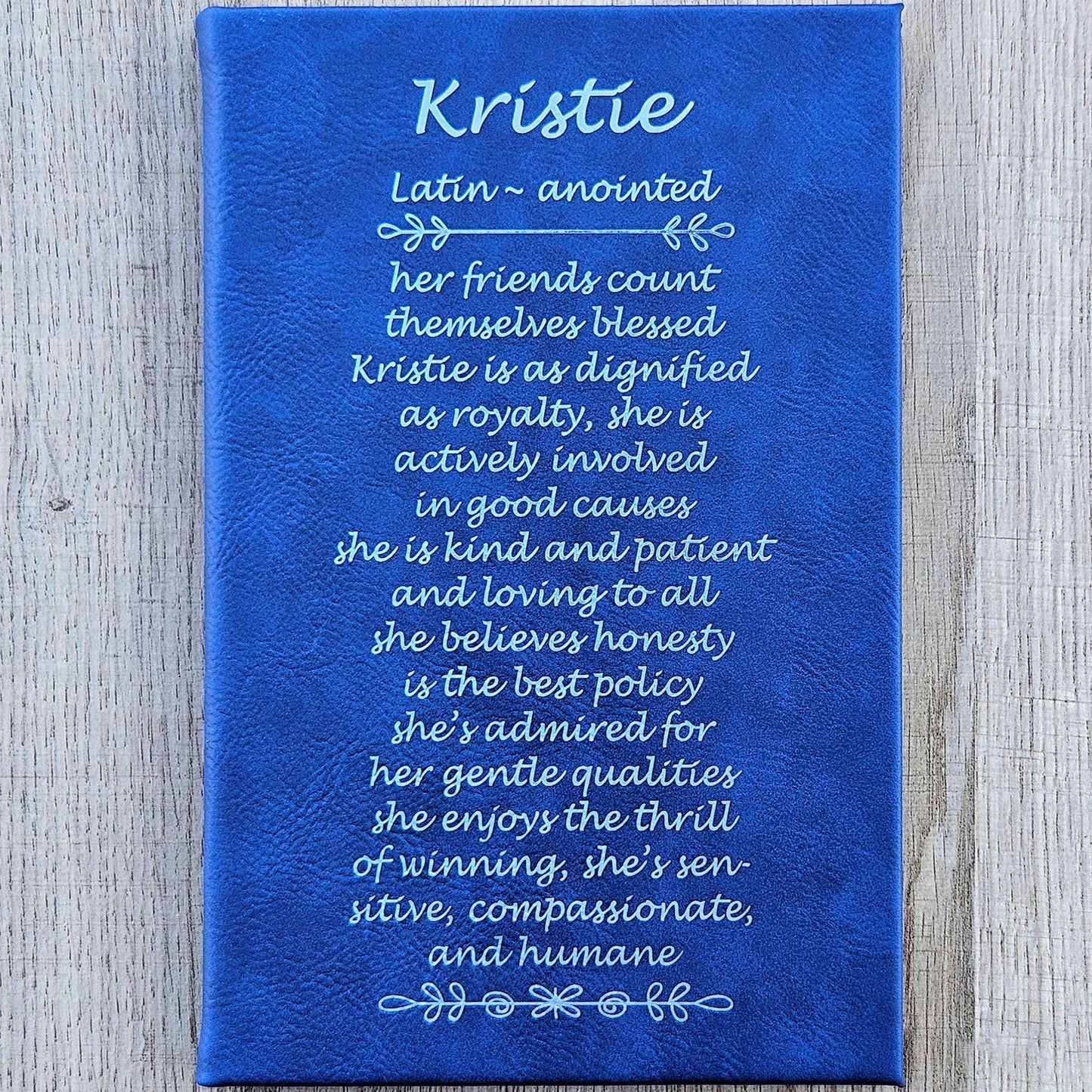 Leatherette Journal Personalized with Name Meaning - Lined Pages - comes in many colors including Blue - Journal for Women, Girls, Moms