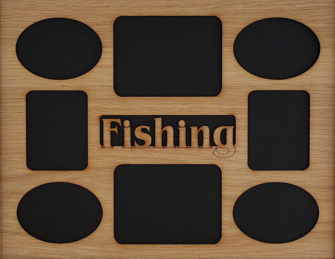 11x14 Fishing Picture Frame Collage Mat Insert - Fishing Gift - Fishing Decor - Fishing Frame - Gift for Fisherman - FRAME NOT INCLUDED