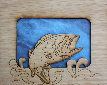 11x14 Bass Fishing Picture Frame Collage Mat Insert - Fishing Gifts - Gift for Fisherman - Fisherman Gifts - Gifts for Dad - FRAME NOT INCL.