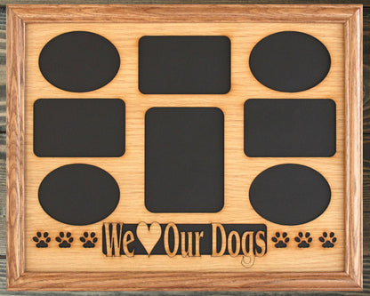 11x14 Dog Picture Frame Collage Mat Insert with Frame Options - Dog Paws - Dog Photo Frame - Pet Gift - Use for Pet Memorial - Pet Frame