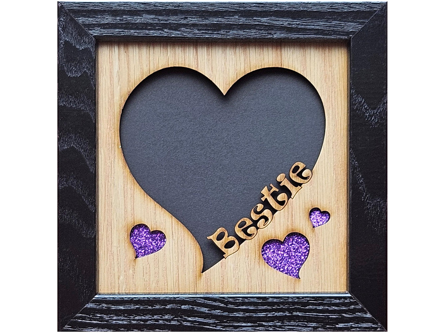 5x5 Bestie Picture Frame for 4x4 photo - Heart Shaped Love Frames - Valentines Day Gift - Anniversary Gift - Wedding Gift - Best Friend Gift